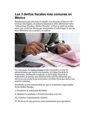 Los 3 Delitos Fiscales Más Comunes En México