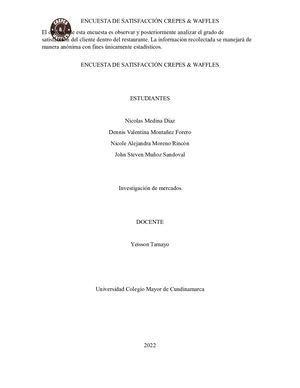 Encuesta De Satisfacción Crepes & Waffles