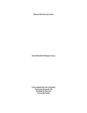 Ensayo Historia Del Derecho Penal