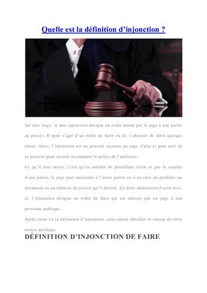 Qu'est ce que une injonction ?
