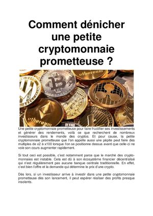 Astuces pour savoir dénicher une petite Cryptomonnaie prometteuse