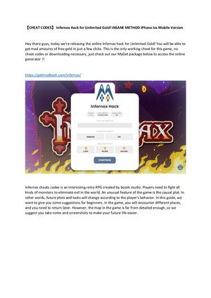 【Cheat Codes】 Infernax Hack For Unlimited Gold! Insane Method I Phone Ios Mobile Version
