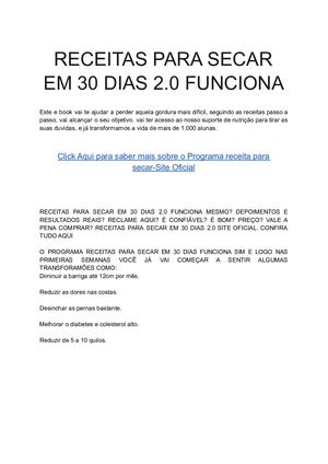 Receitas Para Secar Em 30 Dias 2