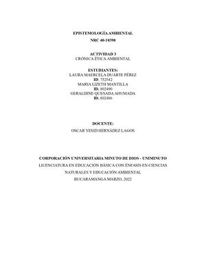 Crónica Ética Ambiental