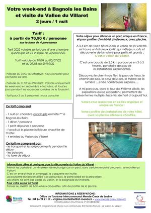 Forfait Hotel + Vallon du Villaret