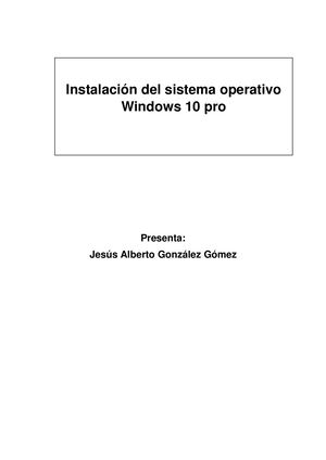 INSTALACION DEL SISTEMA OPERATIVO