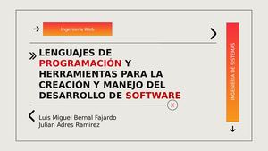 Leguajes De Programacion Y Sus Herramientas