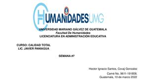 Semana 7 Calidad Total Presentaciòn 2022