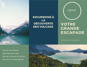 Bleu Marine Et Beige Nature Voyage Dépliant Brochure 2