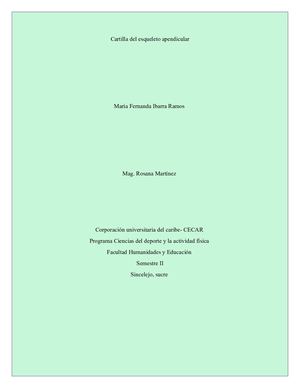 Cartilla Del Esqueleto Apendicular