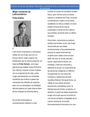 Mujer resiliente de Latinoamérica: Frida Kahlo