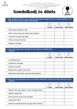 Á2 Gondolkodj 2 Kérdőív 20190524