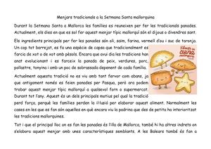 Menjars Tradicionals A La Setmana Santa Mallorquina