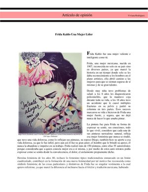 Frida Kahlo Una Mujer Líder