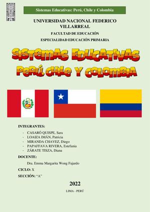 Portafolio De Los Sistemas Educativos Perú, Chile Y Colombia