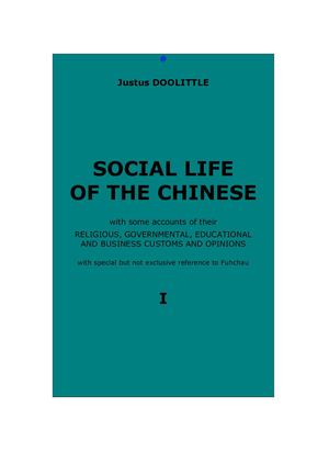 Doolittle Justus : Social life of the Chinese, vol. I
