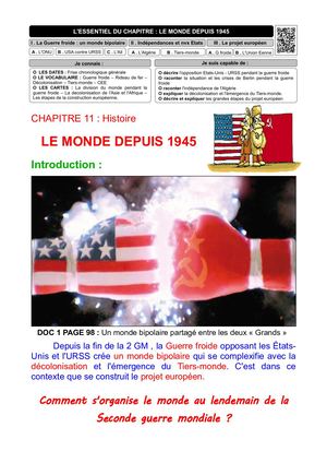 COURS - Le Monde Depuis 1945