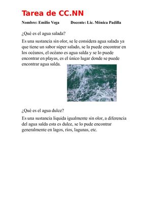 Qué Es El Agua Salada