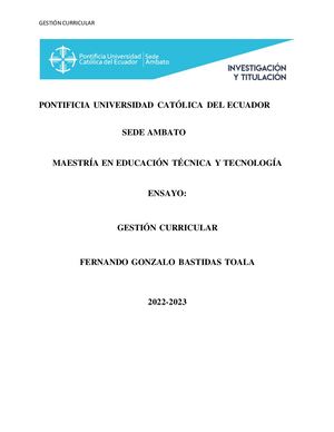 Ensayo Gestion Curricular