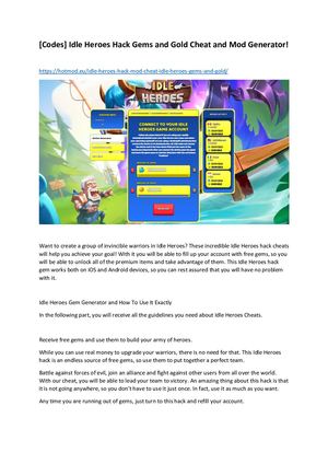 Calaméo - [Codes] Idle Heroes Hack Gems And Gold Cheat And Mod Generator!
