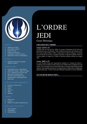 Cours #1 - L'Ordre Jedi - Par Maître Yoda