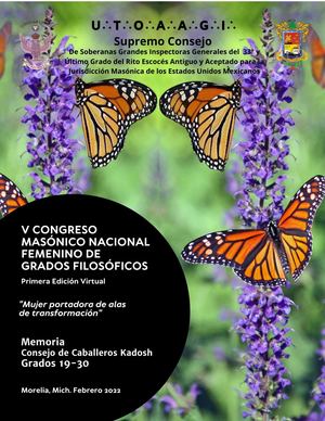 V Congreso Masónico Nacional Femenino de Grados Filosóficos Grados 19°-30°