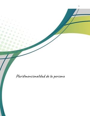 Pluridimensionalidad De La Persona