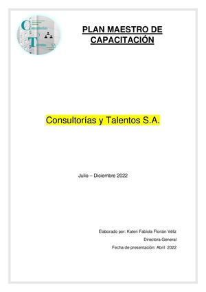 Plan Maestro De Capacitación