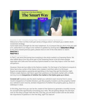 Fokas Beyond - Investing In The Stock Market The Smart Way [Part 3].