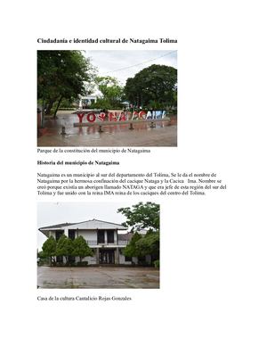 Ciudadanía E Identidad Cultural De Natagaima Tolima