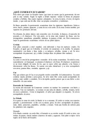 Gastronomia Ecuatoriana