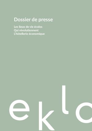 Eklo Ecolo - Dossier de presse