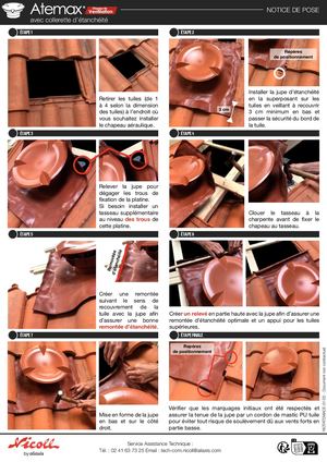 Notice de pose chapeau de ventilation ATEMAX® avec collerette d'étancheité