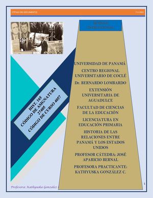 HISTORIA DE LAS RELACIONES ENTRE PANAMÁ Y LOS ESTADOS UNIDOS