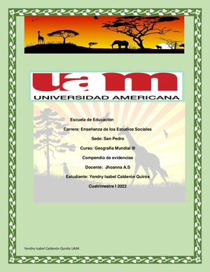 Portafolio De Evidencias Geografía Mundial III