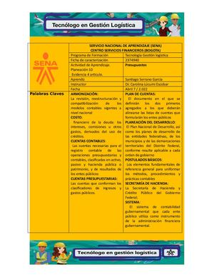 Planeacion 10 Evidencia 1 Articulo Presupuesto