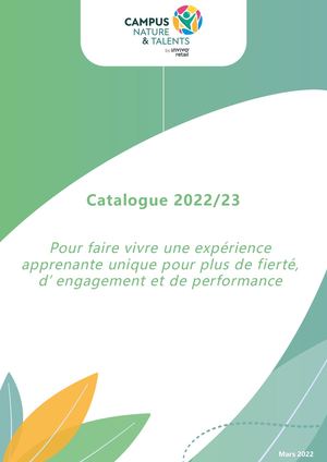 Catalogue Formation 2022-2023 OF Campus Nature & Talents
