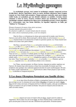 La Mythologie Grecque