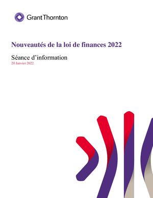 Commentaires Annexe Fiscale 2022
