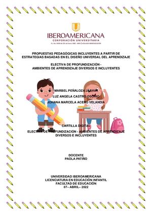 Propuestas pedagógicas incluyentes a partir de estrategias basadas en el Diseño Universal del Aprendizaje