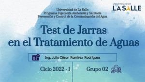 Cartilla Ensayo De Jarras Universidad De La Salle