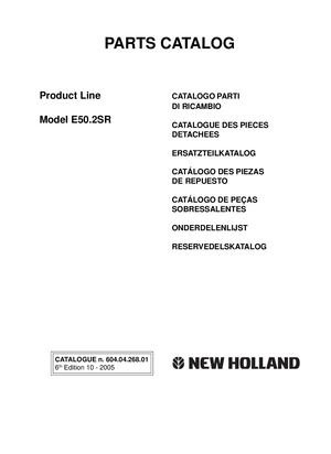 New Holland Kobelco E50 2SR Mini Crawler Excavator Parts Catalogue Manual Instant Download