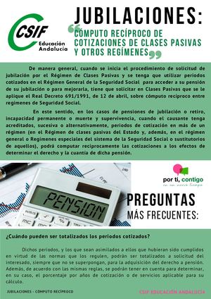 Jubilaciones Comp Recíproco Csif