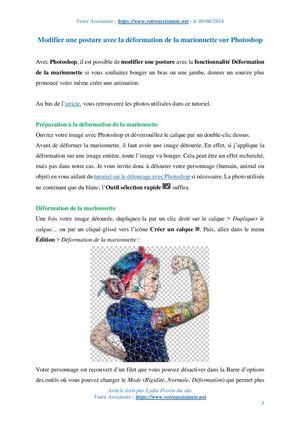 Modifier une posture avec la déformation de la marionnette sur Photoshop