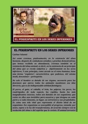 EL PERIESPIRITU EN LOS SERES INFERIORES CAIRBAR SCHUTEL
