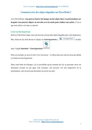 Comment créer des objets cliquables sur PowerPoint ?