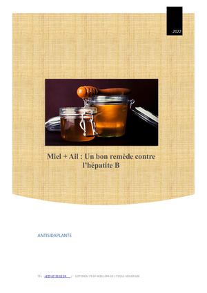 Miel + Ail Un Bon Remède Contre L’hépatite B