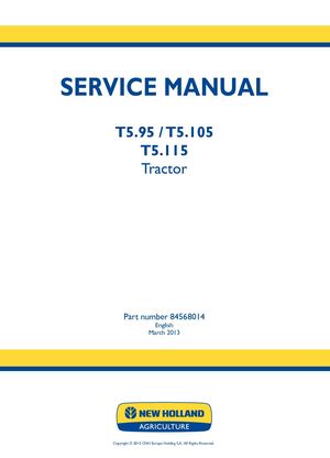 New Holland T5 115 Tractor Service Repair Manual Instant Download