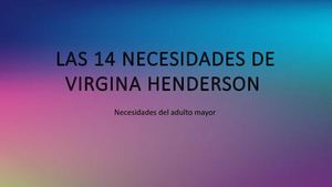 Las 14 Necesidades De Virgina Henderson