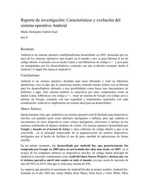 Reporte De Investigación Android